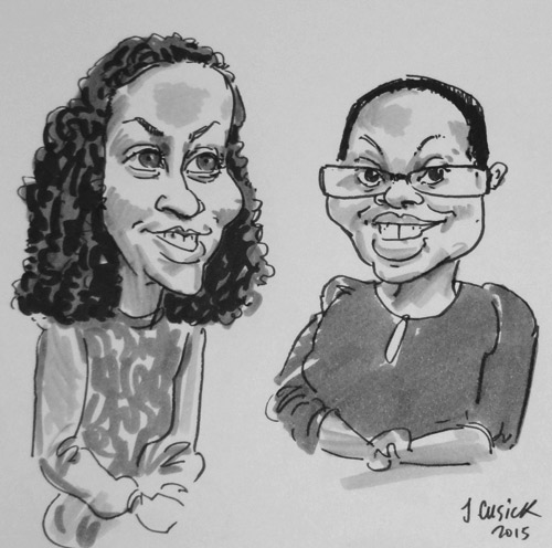 wedding guest caricature by west midlands caricaturist in Surrey