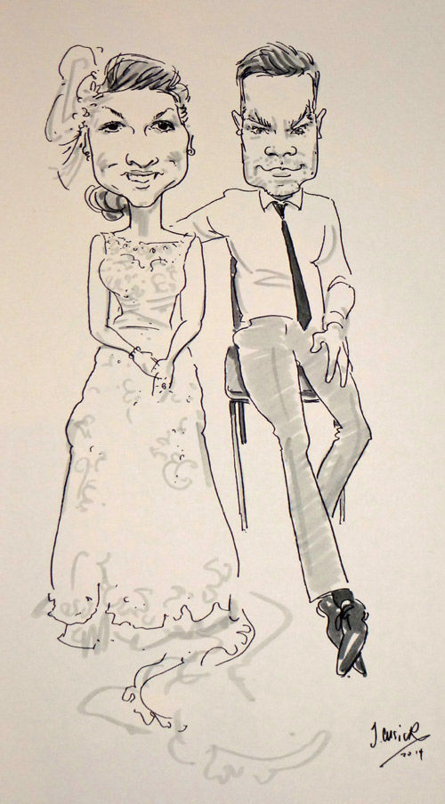 live caricaturist drawing for a shropshire wedding