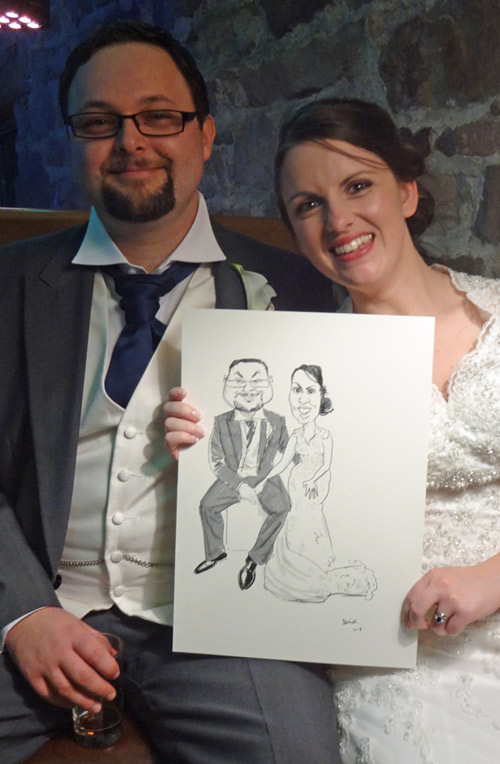 caricature for wedding in derbyshire
